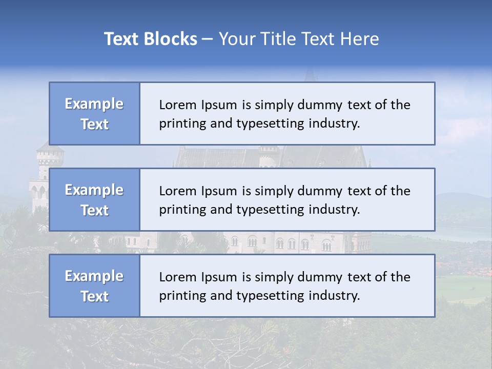 A Castle Is Shown With Trees In Front Of It PowerPoint Template
