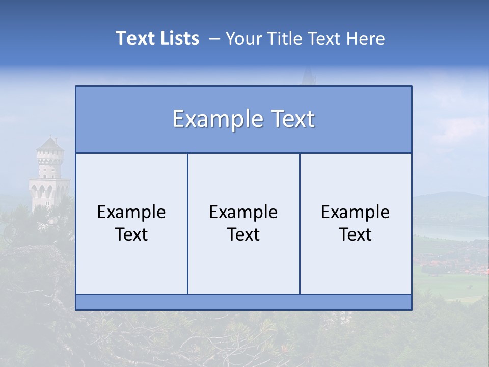 A Castle Is Shown With Trees In Front Of It PowerPoint Template