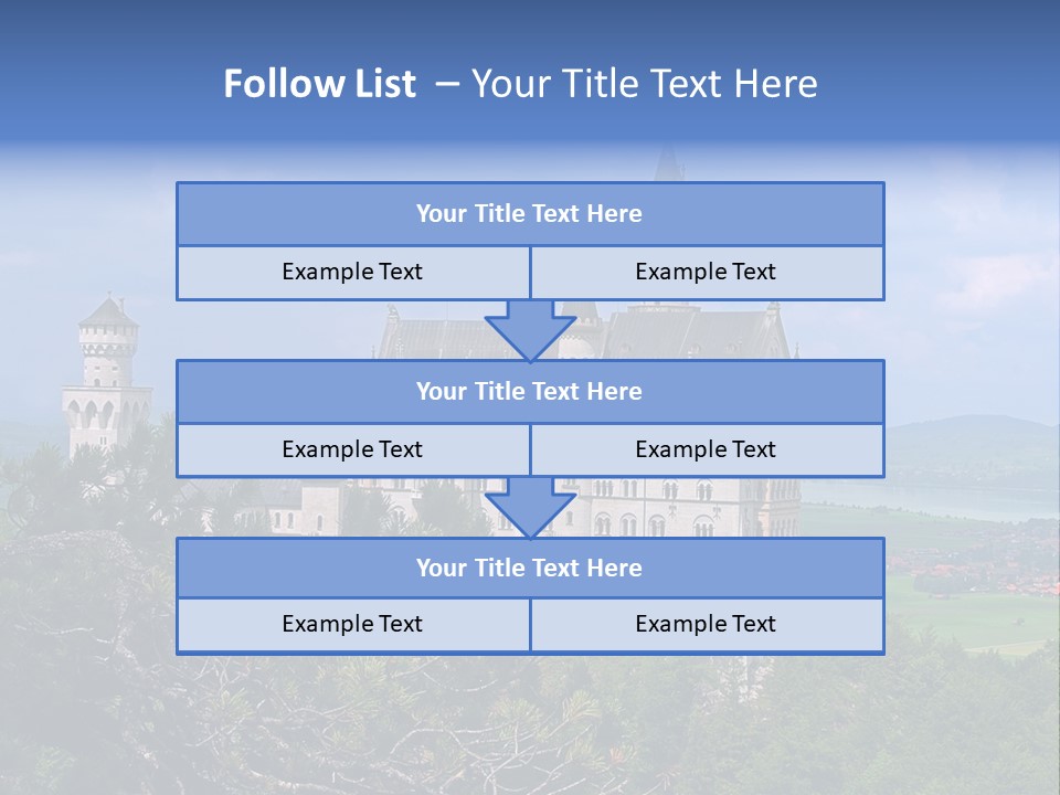 A Castle Is Shown With Trees In Front Of It PowerPoint Template