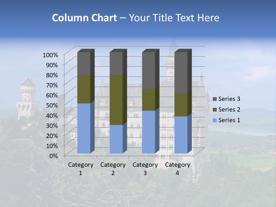 A Castle Is Shown With Trees In Front Of It PowerPoint Template