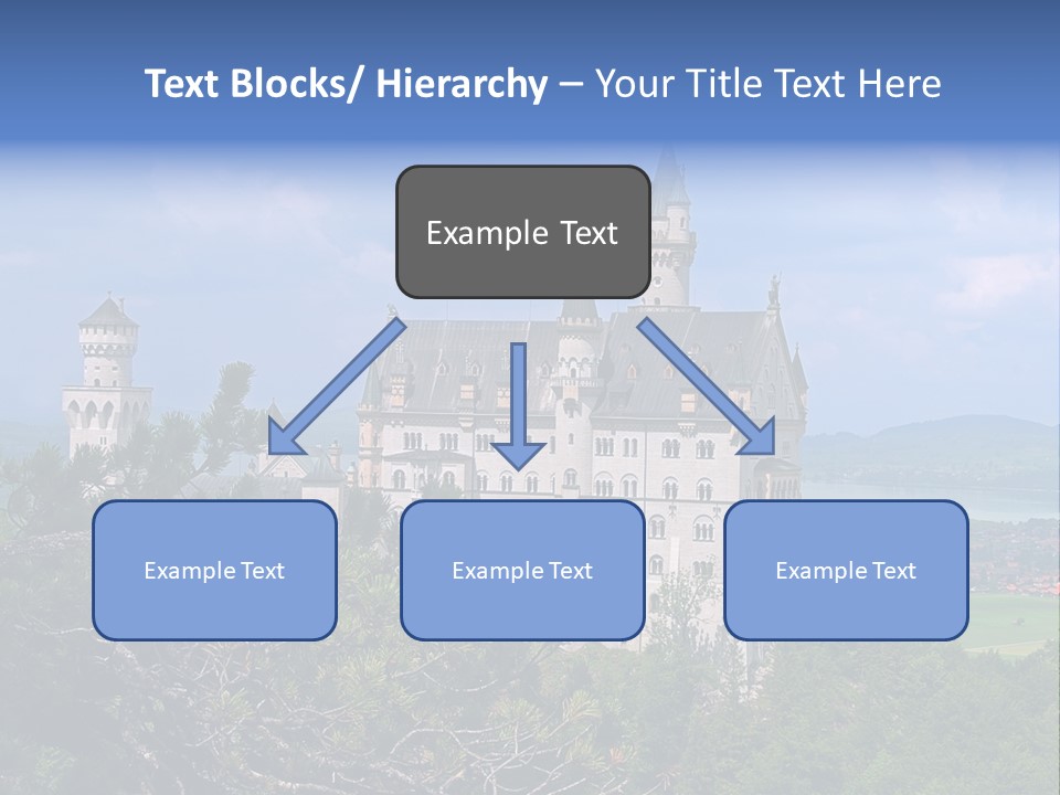 A Castle Is Shown With Trees In Front Of It PowerPoint Template