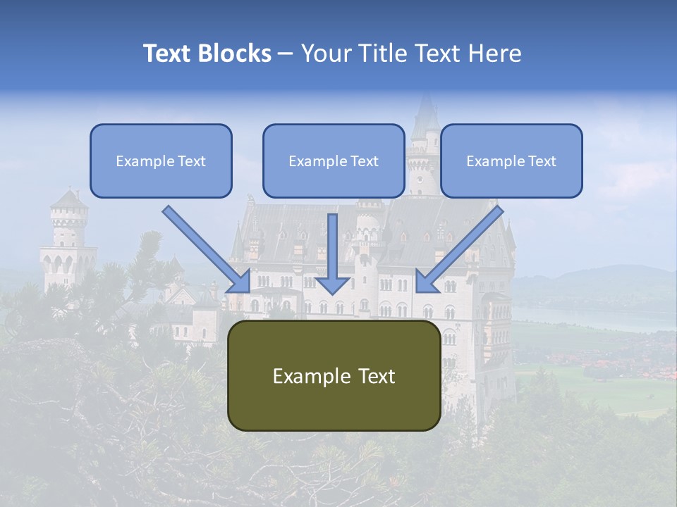 A Castle Is Shown With Trees In Front Of It PowerPoint Template