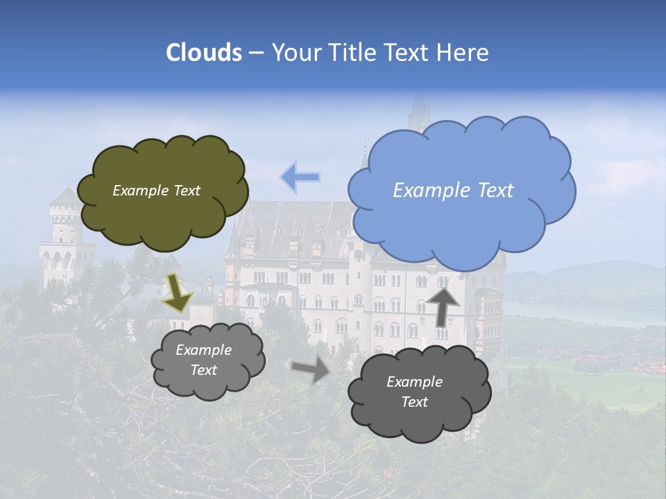 A Castle Is Shown With Trees In Front Of It PowerPoint Template