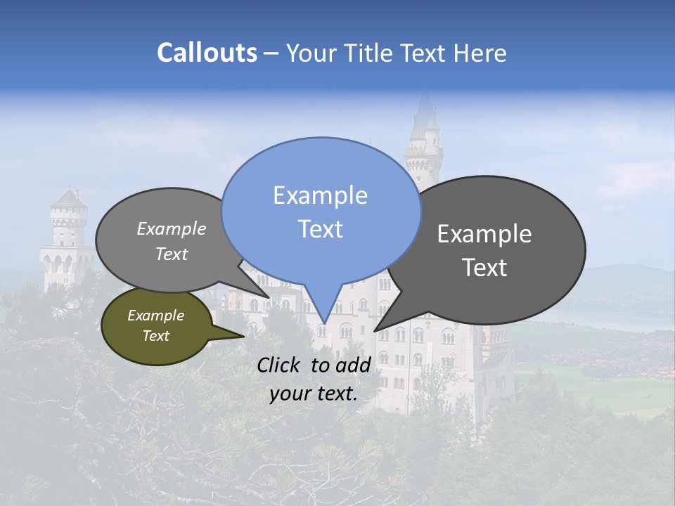 A Castle Is Shown With Trees In Front Of It PowerPoint Template