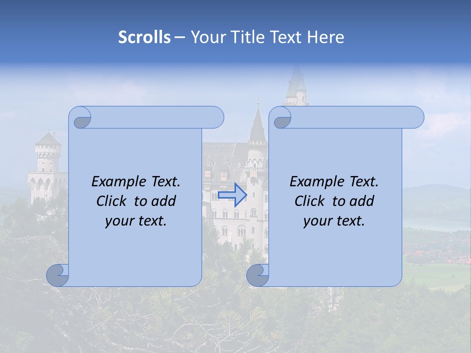 A Castle Is Shown With Trees In Front Of It PowerPoint Template