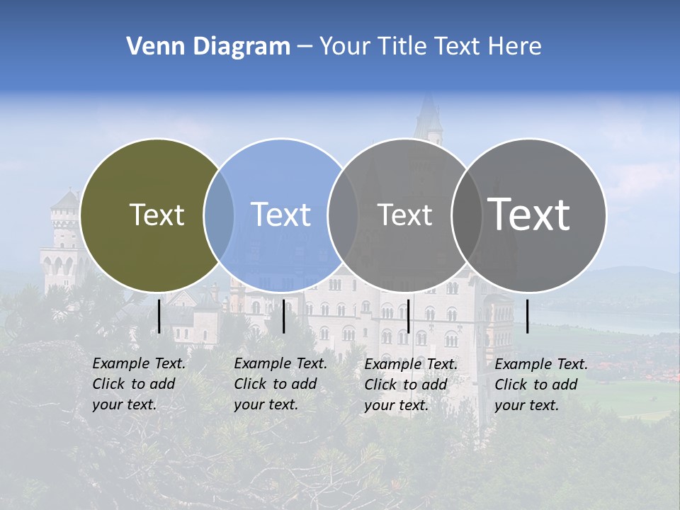 A Castle Is Shown With Trees In Front Of It PowerPoint Template