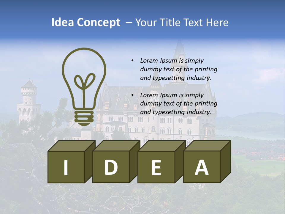 A Castle Is Shown With Trees In Front Of It PowerPoint Template