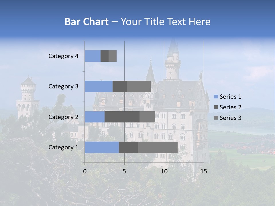 A Castle Is Shown With Trees In Front Of It PowerPoint Template
