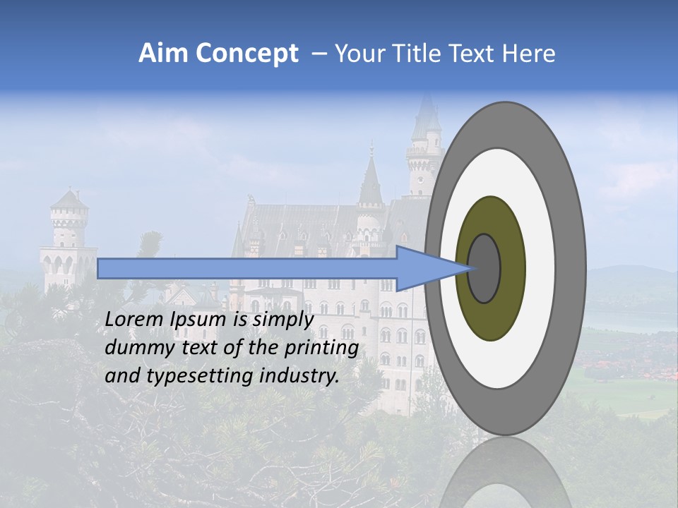 A Castle Is Shown With Trees In Front Of It PowerPoint Template