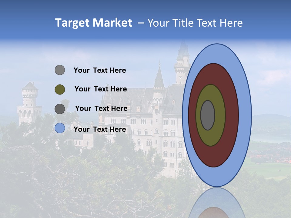 A Castle Is Shown With Trees In Front Of It PowerPoint Template