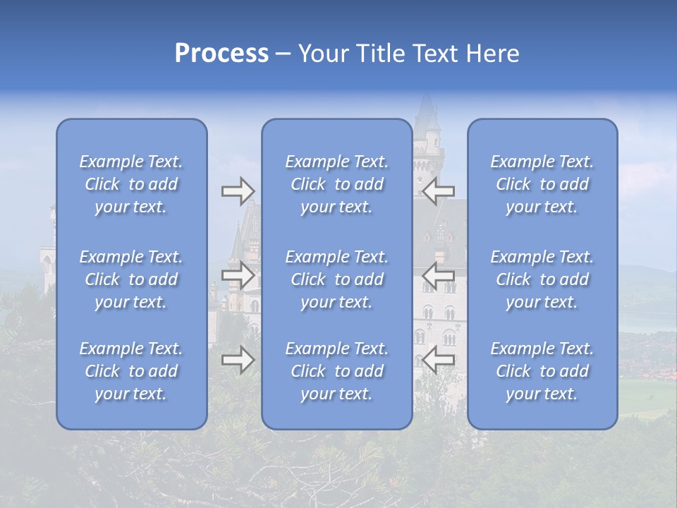 A Castle Is Shown With Trees In Front Of It PowerPoint Template