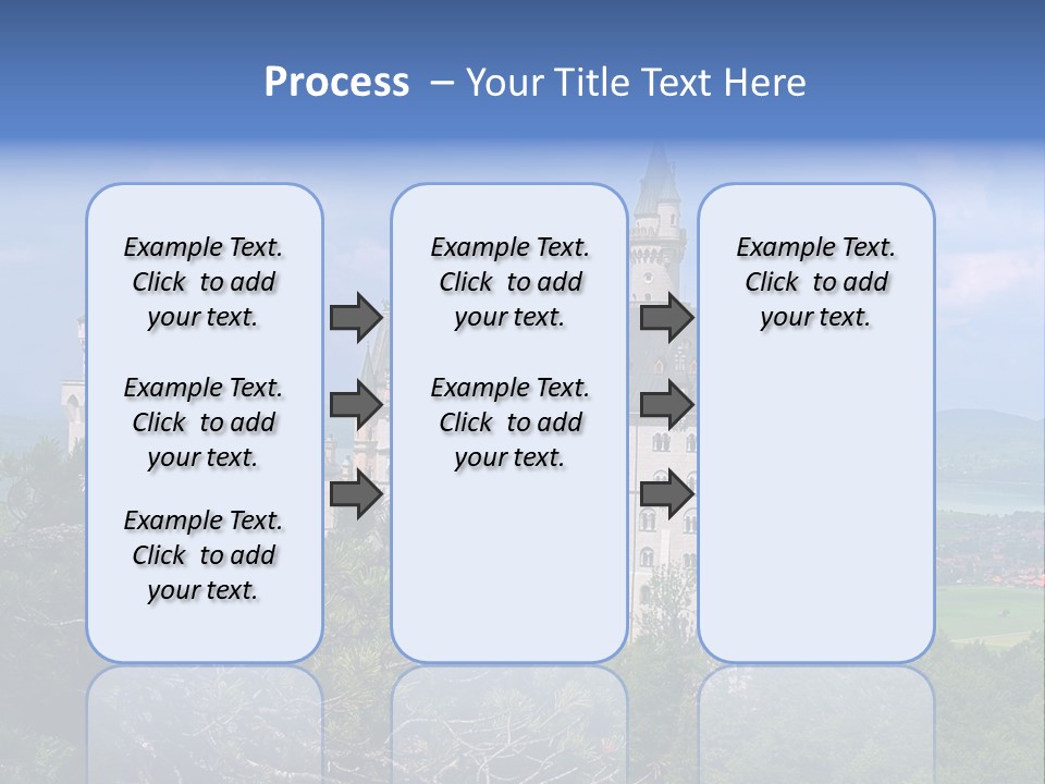 A Castle Is Shown With Trees In Front Of It PowerPoint Template