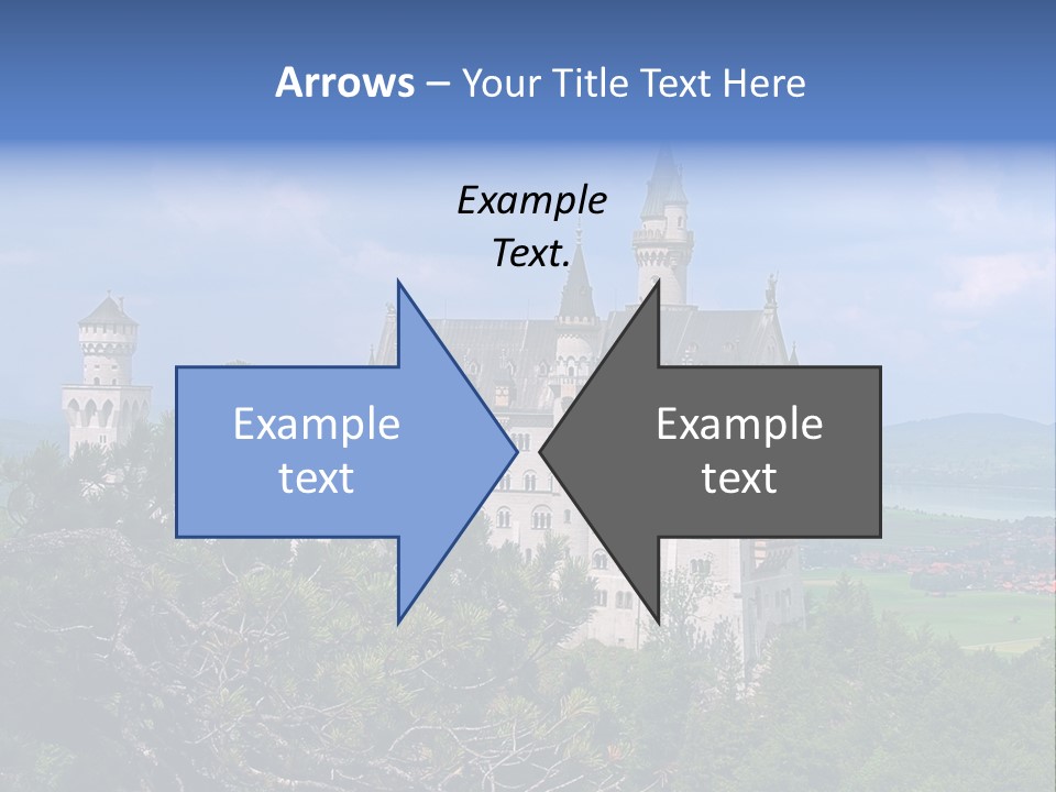 A Castle Is Shown With Trees In Front Of It PowerPoint Template