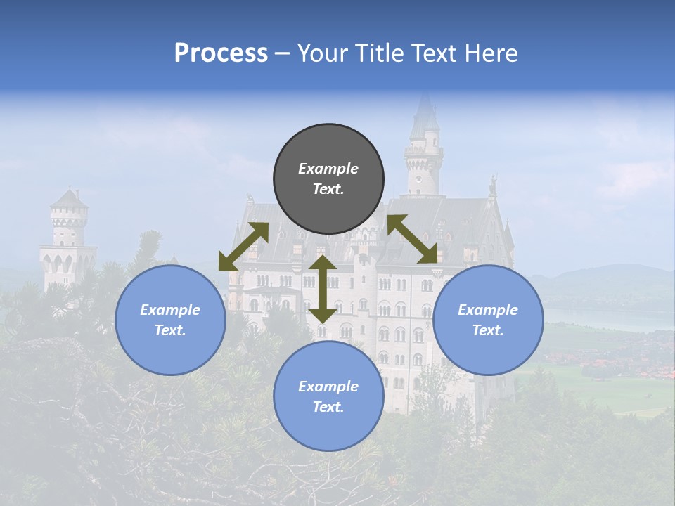A Castle Is Shown With Trees In Front Of It PowerPoint Template