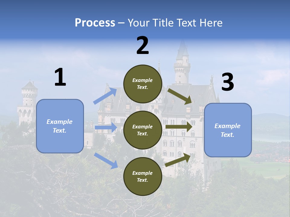 A Castle Is Shown With Trees In Front Of It PowerPoint Template
