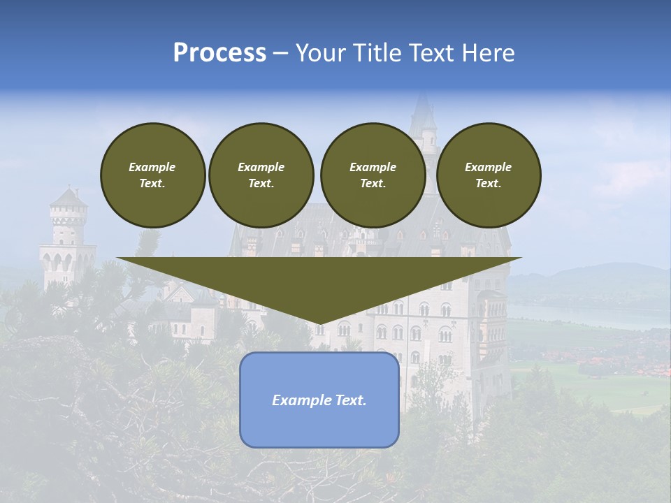 A Castle Is Shown With Trees In Front Of It PowerPoint Template