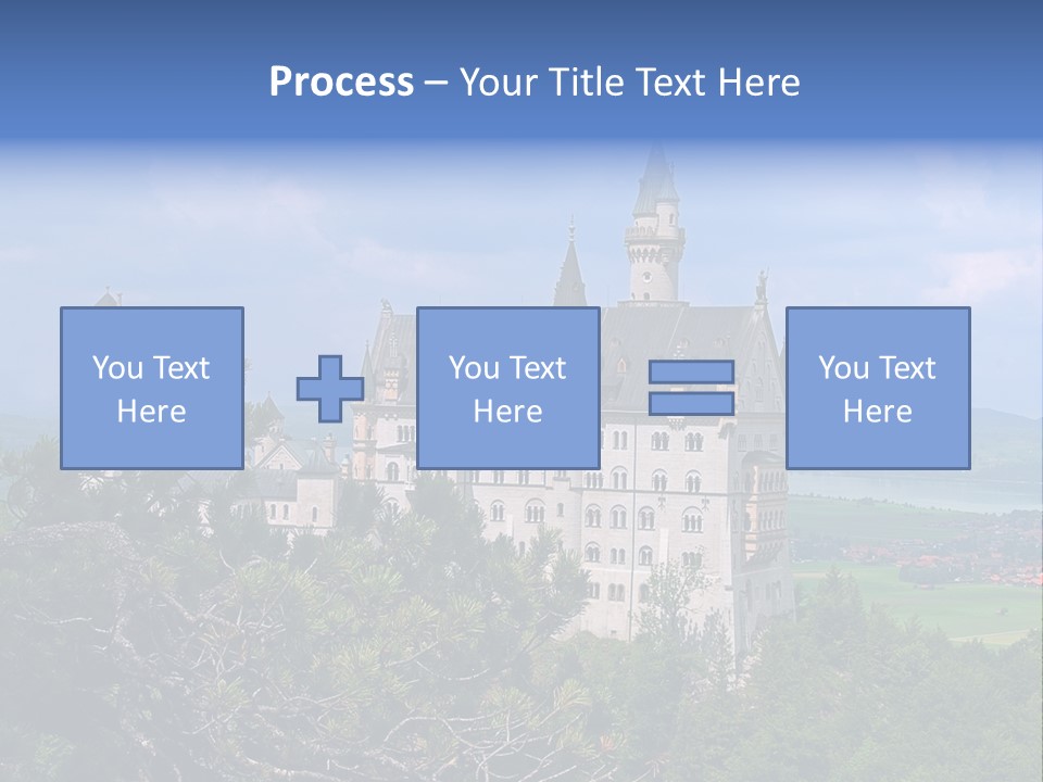 A Castle Is Shown With Trees In Front Of It PowerPoint Template