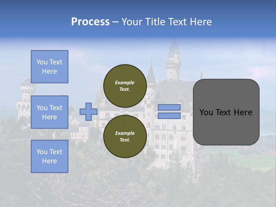 A Castle Is Shown With Trees In Front Of It PowerPoint Template