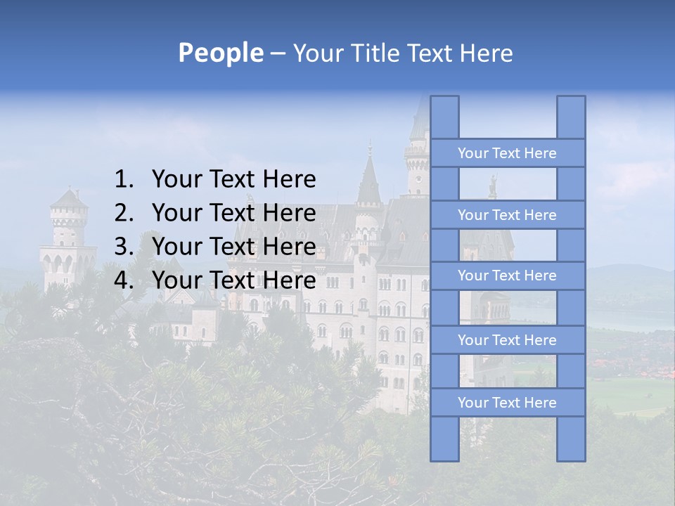 A Castle Is Shown With Trees In Front Of It PowerPoint Template