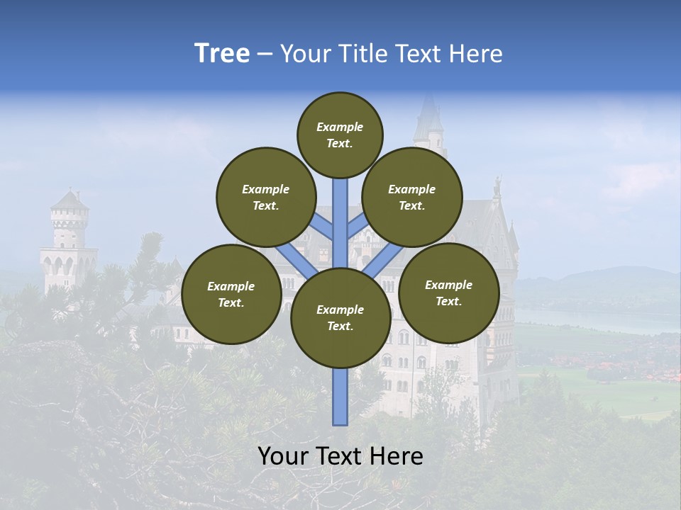 A Castle Is Shown With Trees In Front Of It PowerPoint Template