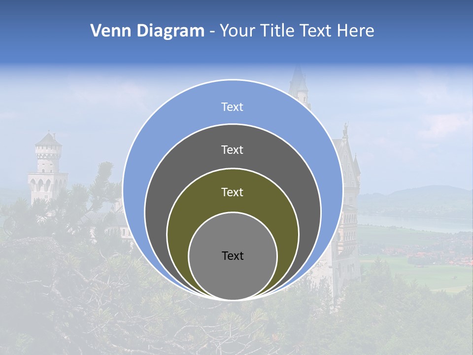 A Castle Is Shown With Trees In Front Of It PowerPoint Template