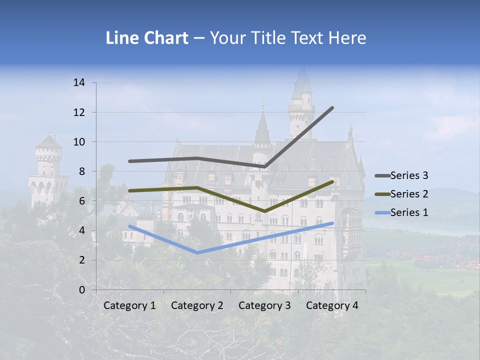 A Castle Is Shown With Trees In Front Of It PowerPoint Template
