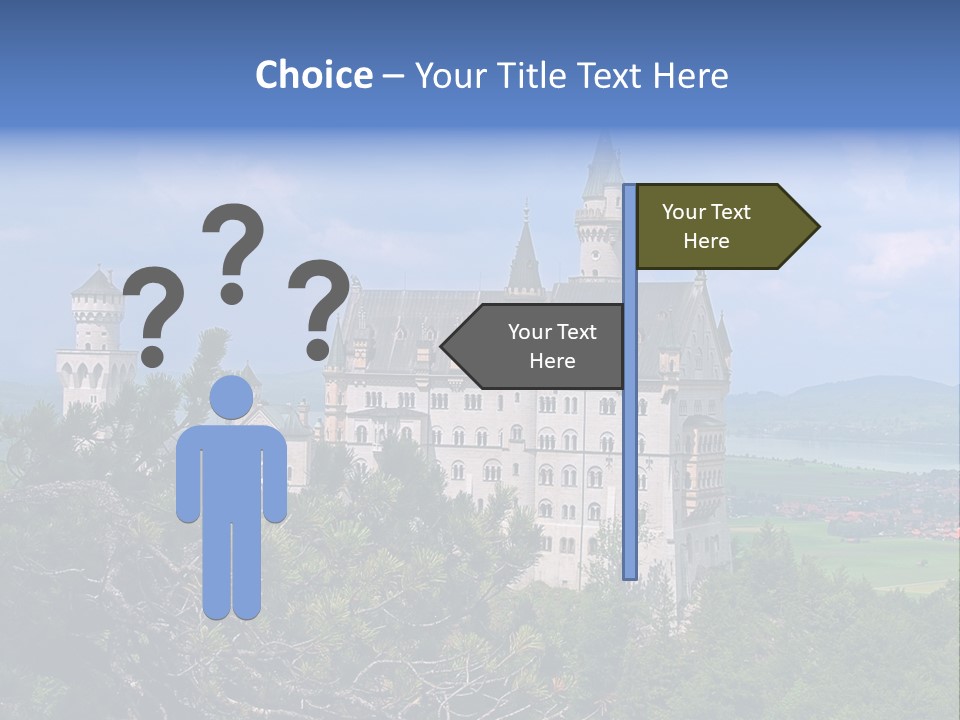 A Castle Is Shown With Trees In Front Of It PowerPoint Template