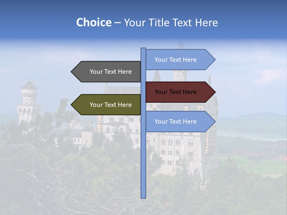 A Castle Is Shown With Trees In Front Of It PowerPoint Template
