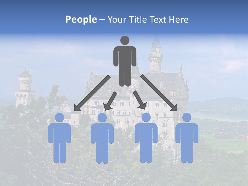 A Castle Is Shown With Trees In Front Of It PowerPoint Template