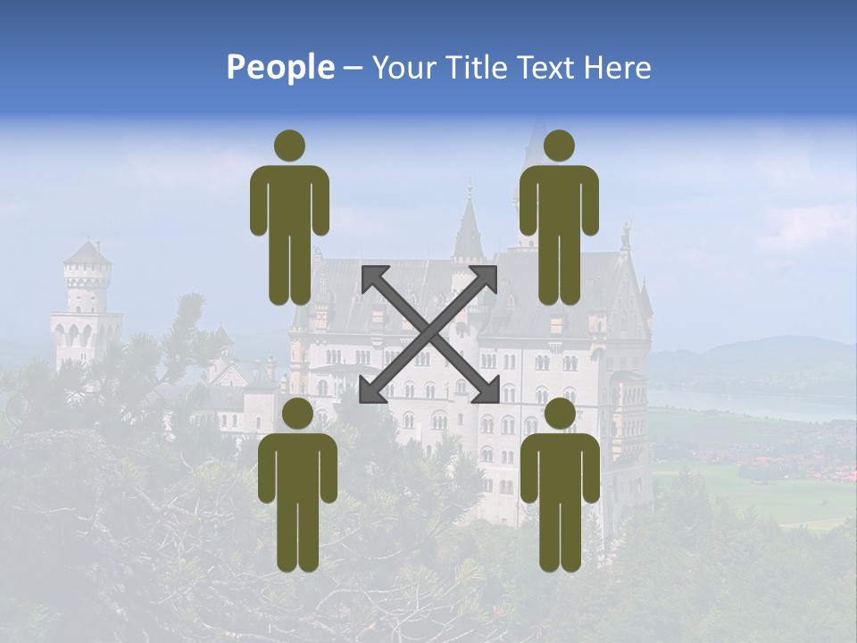 A Castle Is Shown With Trees In Front Of It PowerPoint Template