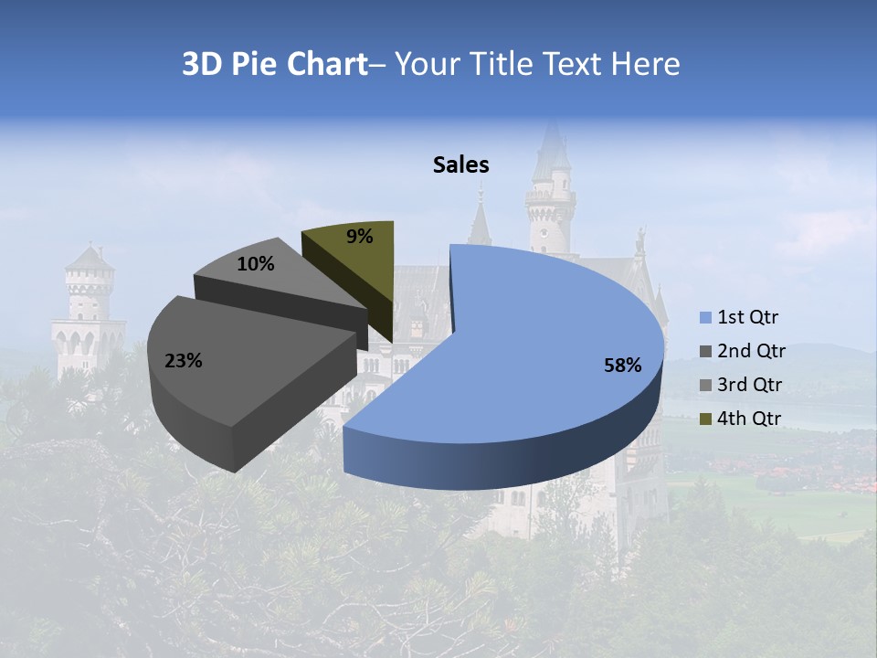 A Castle Is Shown With Trees In Front Of It PowerPoint Template