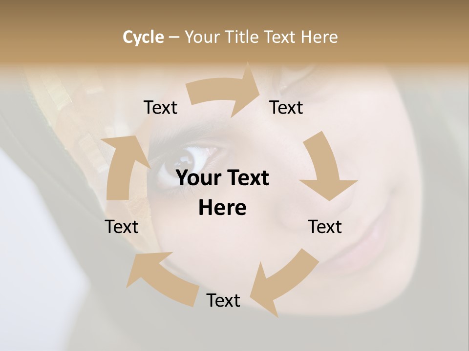 Moslem Face Headscarf PowerPoint Template