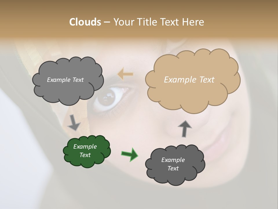 Moslem Face Headscarf PowerPoint Template