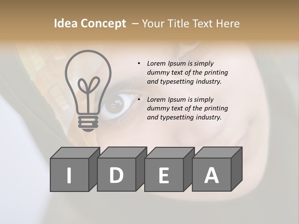 Moslem Face Headscarf PowerPoint Template