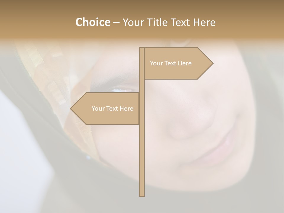 Moslem Face Headscarf PowerPoint Template