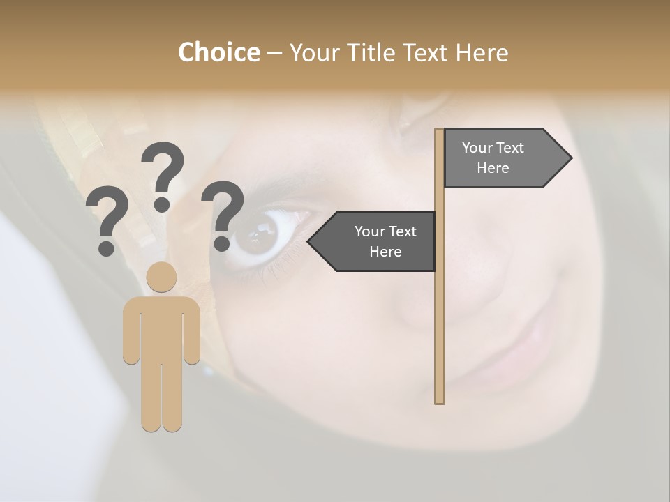 Moslem Face Headscarf PowerPoint Template