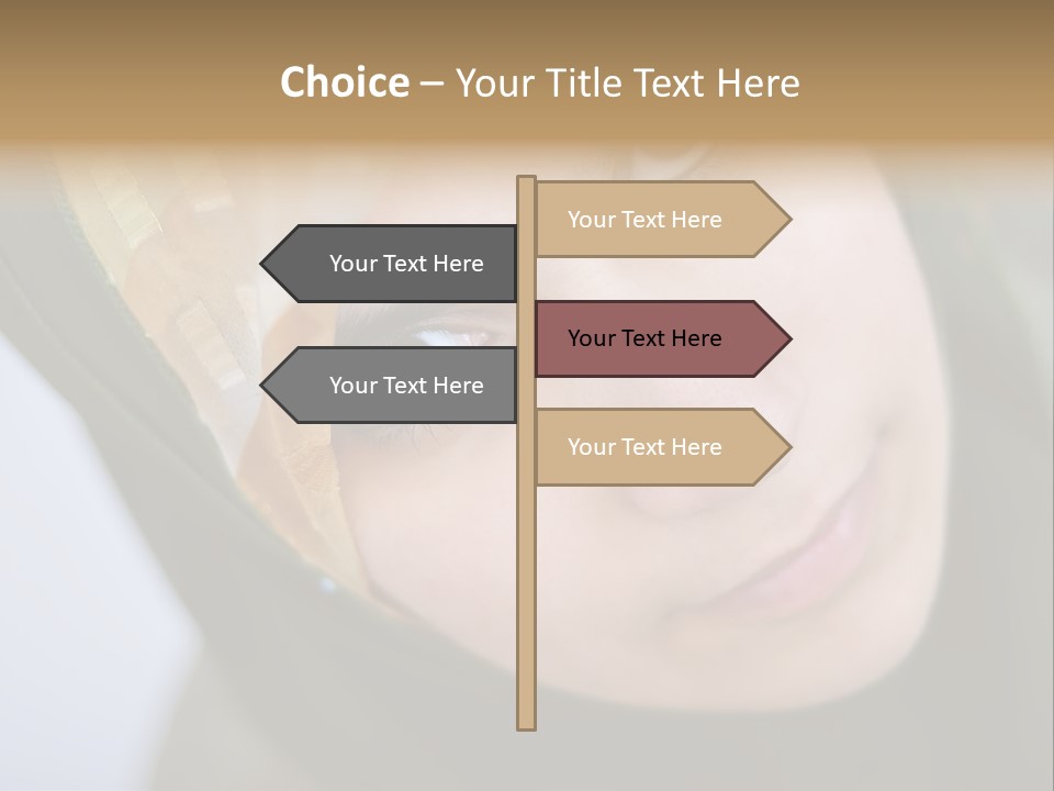Moslem Face Headscarf PowerPoint Template