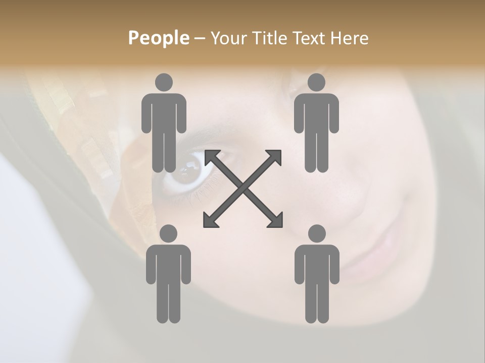 Moslem Face Headscarf PowerPoint Template