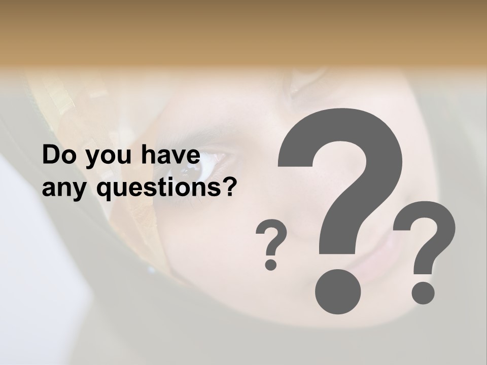 Moslem Face Headscarf PowerPoint Template