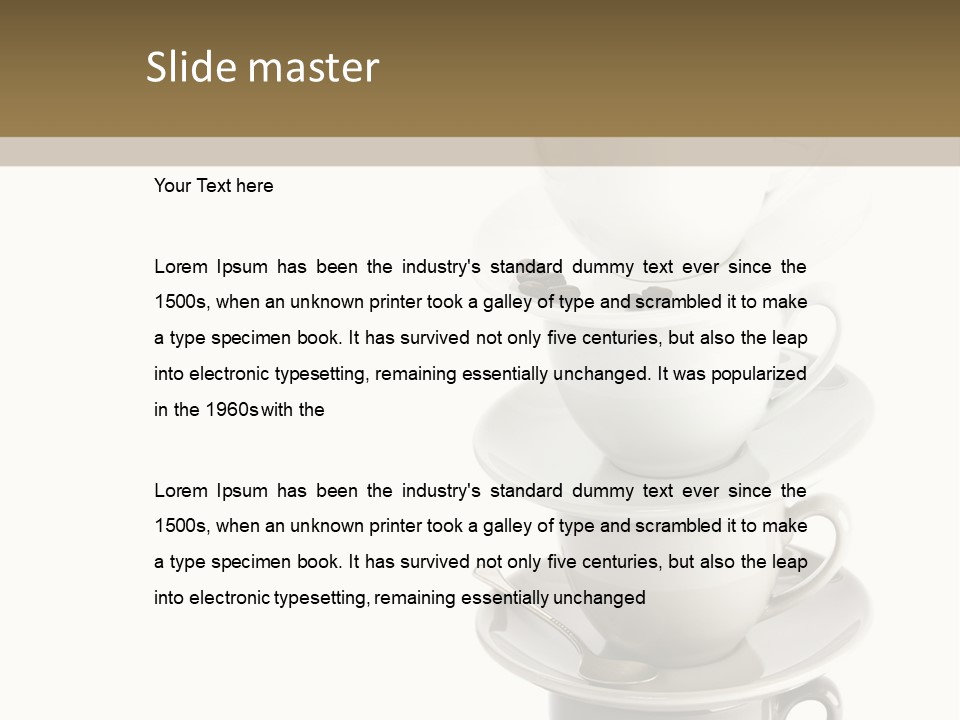 A Stack Of Coffee Cups On Top Of Each Other PowerPoint Template