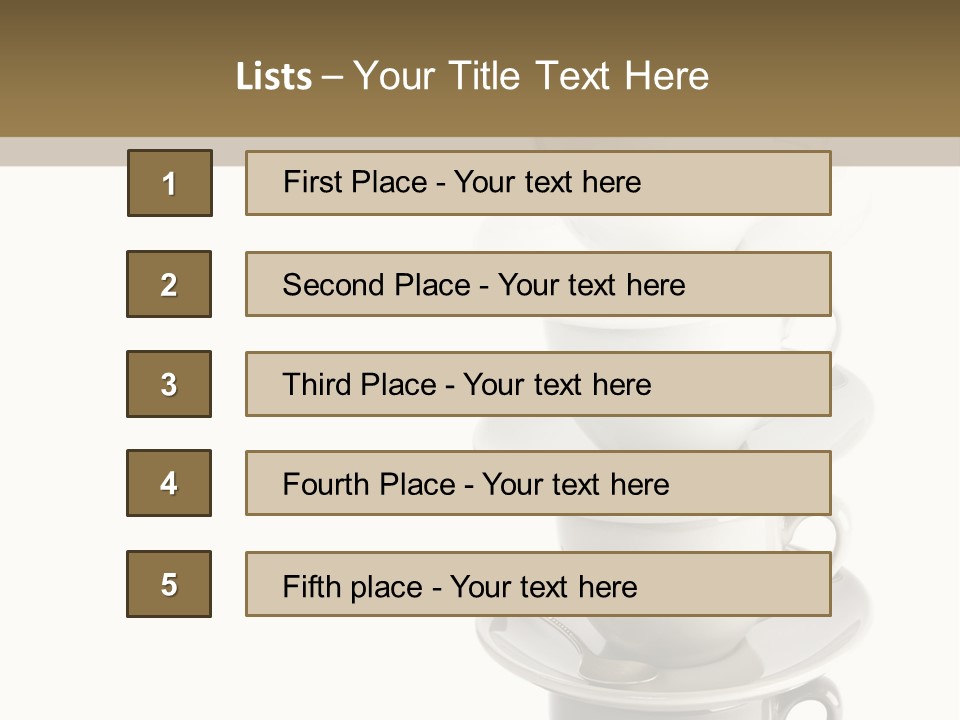 A Stack Of Coffee Cups On Top Of Each Other PowerPoint Template