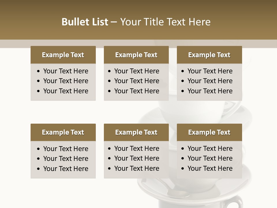 A Stack Of Coffee Cups On Top Of Each Other PowerPoint Template