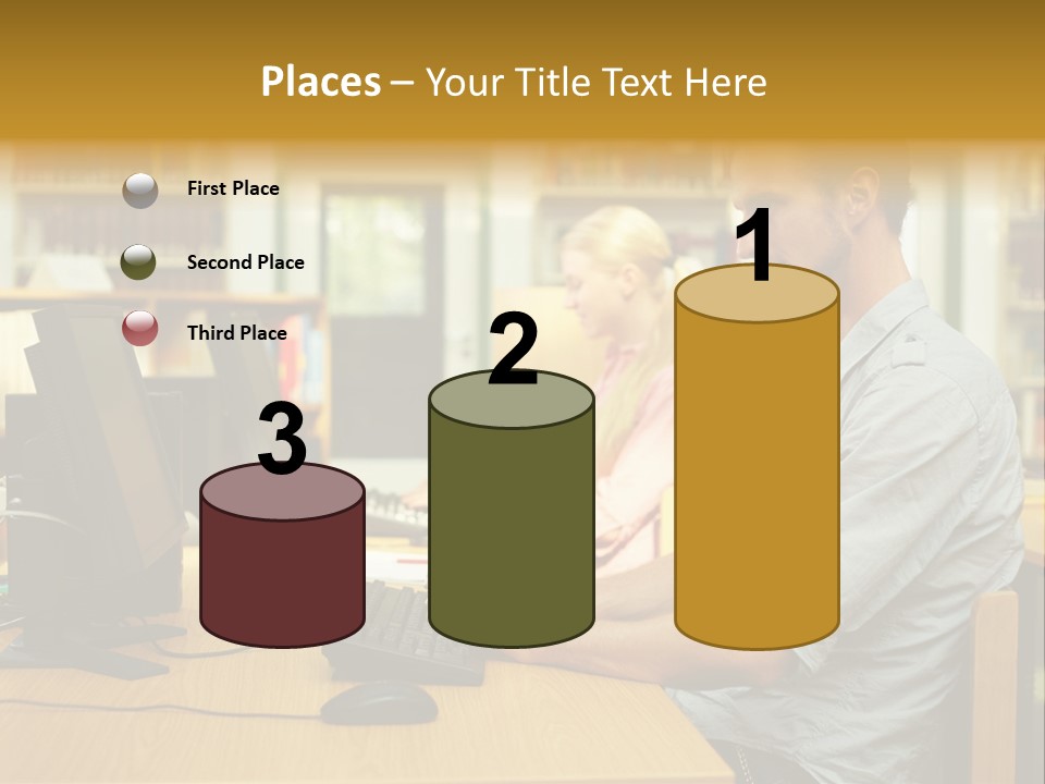 Face Young Monitor PowerPoint Template