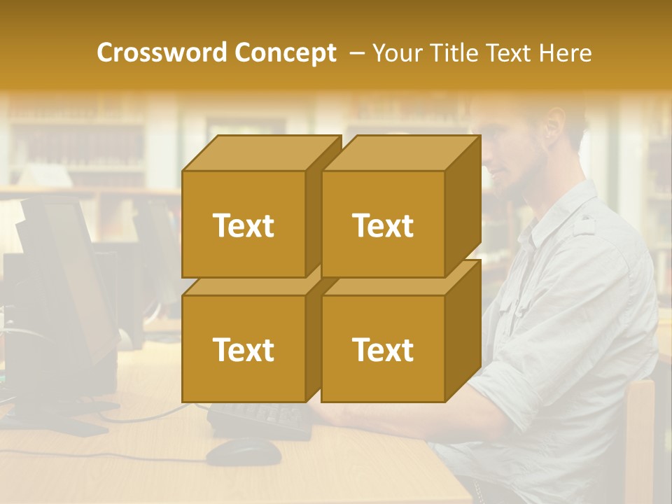 Face Young Monitor PowerPoint Template