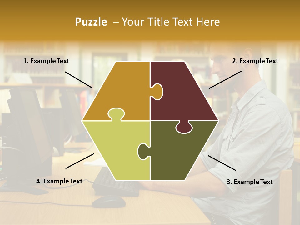 Face Young Monitor PowerPoint Template