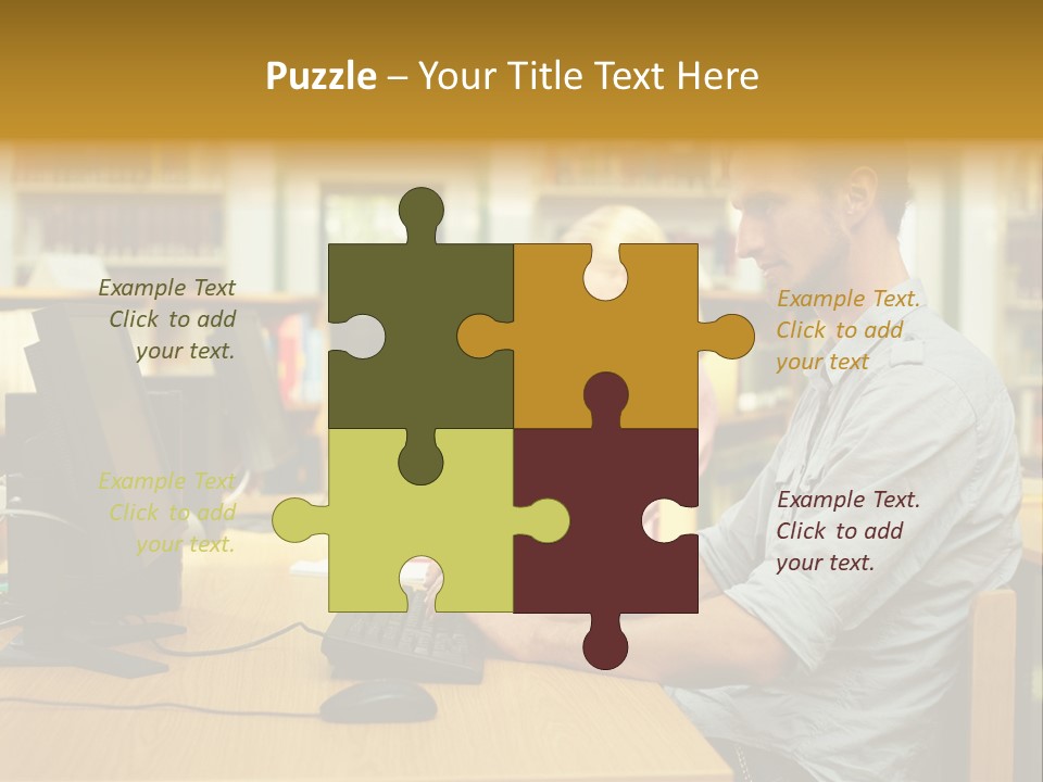 Face Young Monitor PowerPoint Template