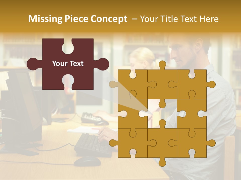 Face Young Monitor PowerPoint Template