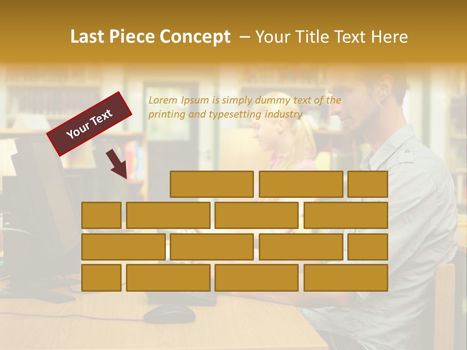 Face Young Monitor PowerPoint Template