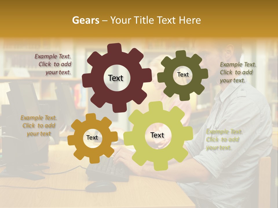 Face Young Monitor PowerPoint Template