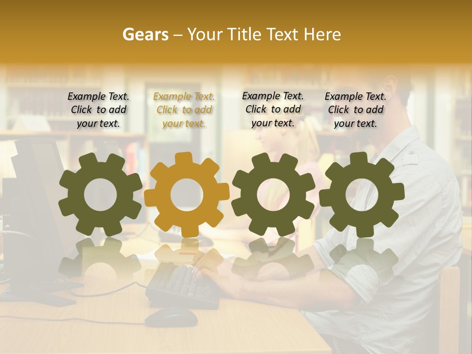 Face Young Monitor PowerPoint Template